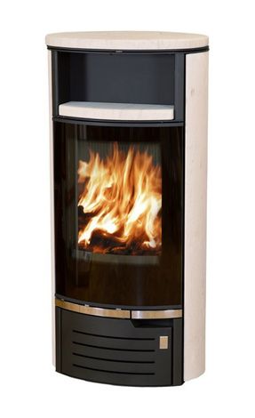 Печь-камин ABX Atlantik 5, черная сталь, мокка крем с верхн. плитой в Балашихе